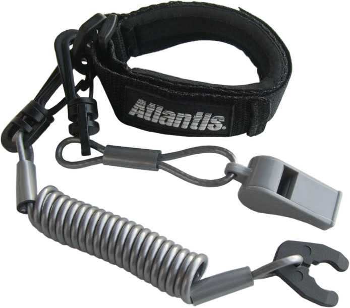 ATLANTIS Pro Floating Wrist Lanyard Black W/Whistle A7459PFW