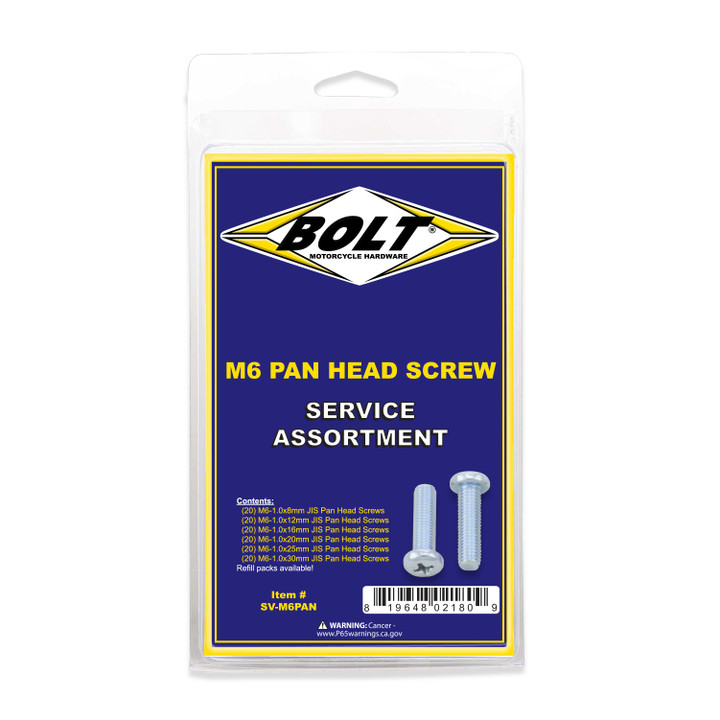 BOLT M6 Pan Head Phillips Assortment 120 Piece Kit SV-M6PAN