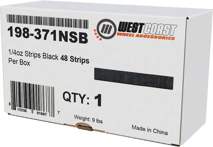 FIRE POWER 1/4Oz Strips Black 48 Strips/Box 198-371NSB