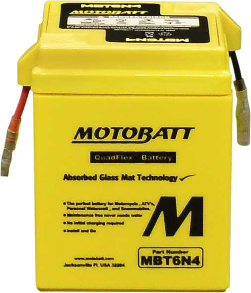 MOTOBATT Battery Mbt6N4 Sealed Factory Activated MBT6N4