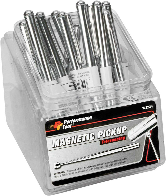 PERFORMANCE TOOL Pocket Magnet Retriever/12 Pk W/Fishbowl Counter Display W3234