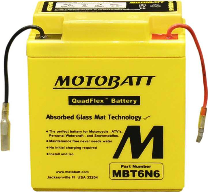 MOTOBATT Battery Mbt6N6 Sealed Factory Activated MBT6N6