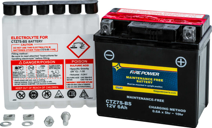 FIRE POWER Battery Ctz7S-Bs Maintenance Free CTZ7S-BS