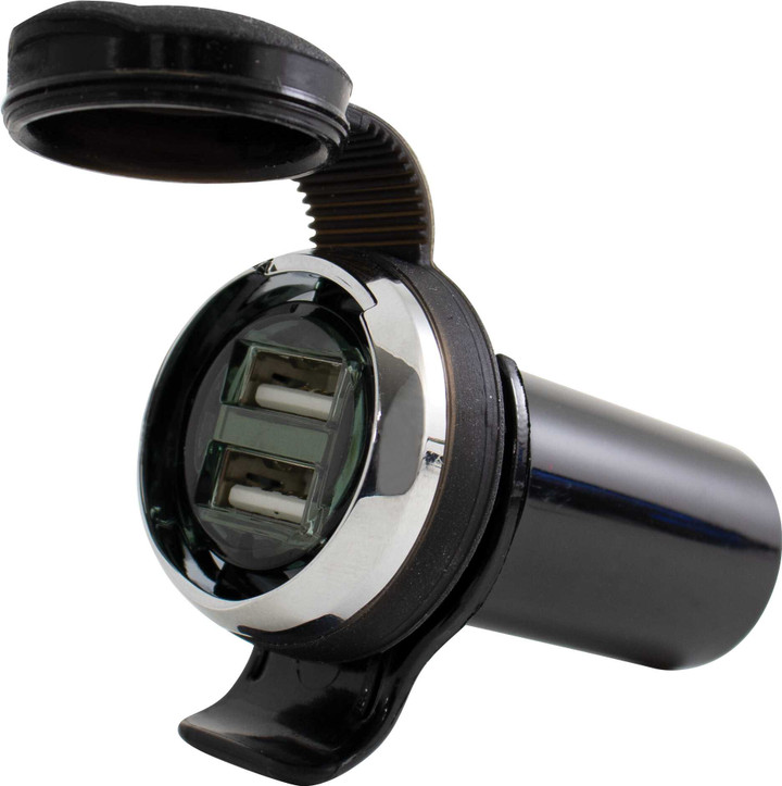 KOSO Dual Usb Adaptor Direct Fit `92-Up Models W/ Lighter K0008000