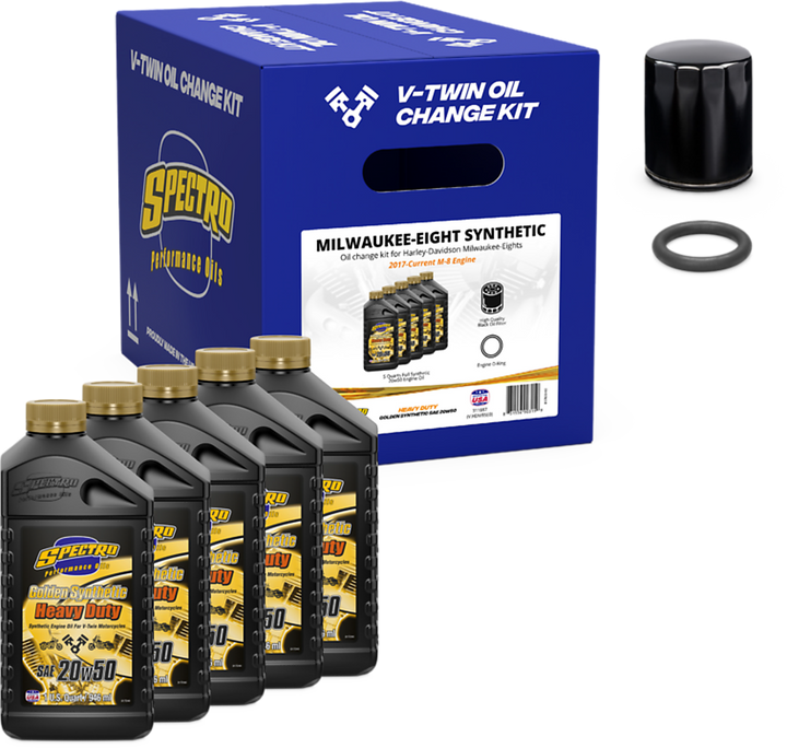 SPECTRO V-Twin Engine Oil Chg Kit M8 Synthetic 311887