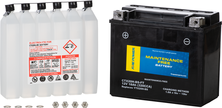 FIRE POWER Battery Ctx20H-Bs-Ft Maintenance Free CTX20H-BS-FT