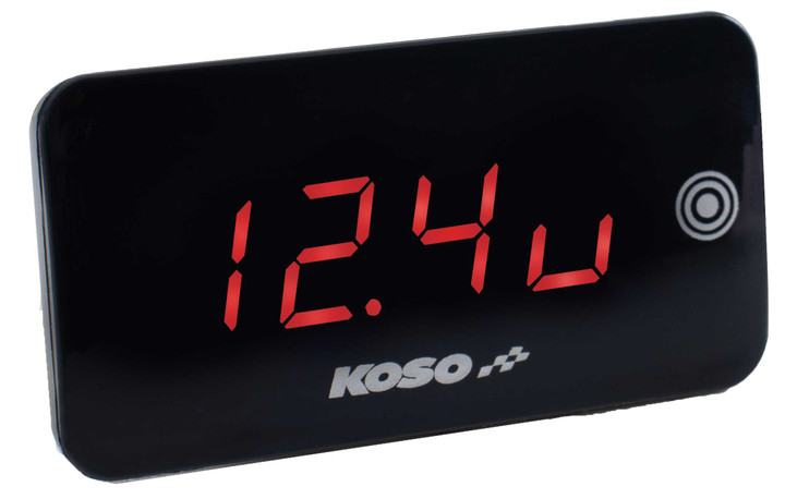 KOSO Super Slim Touch Screen Volt & Temp Gauge Red Display BA068041