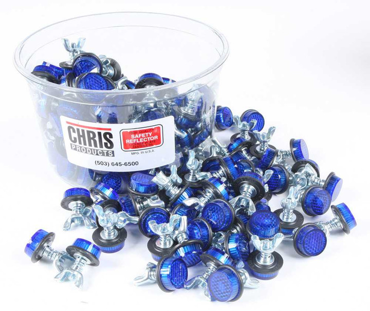 CHRIS PRODUCTS Mini-Reflectors Blue 150/Pk CH150B