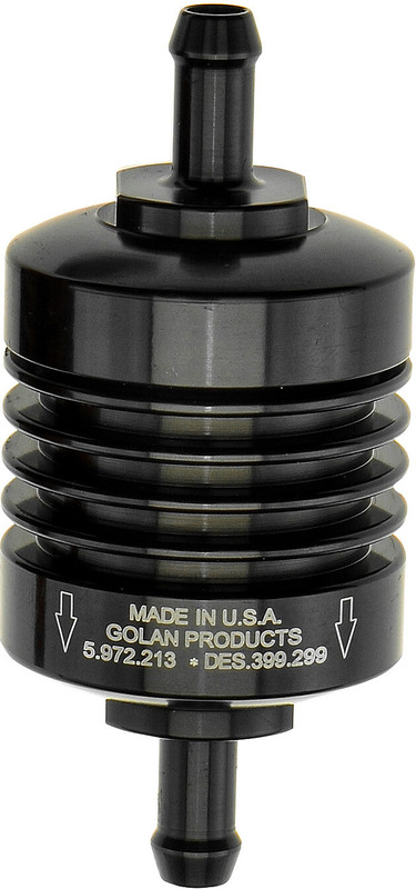 GOLAN Mini Fuel Filter Black 1/4" Barb Fitting 60-250C-BLACK
