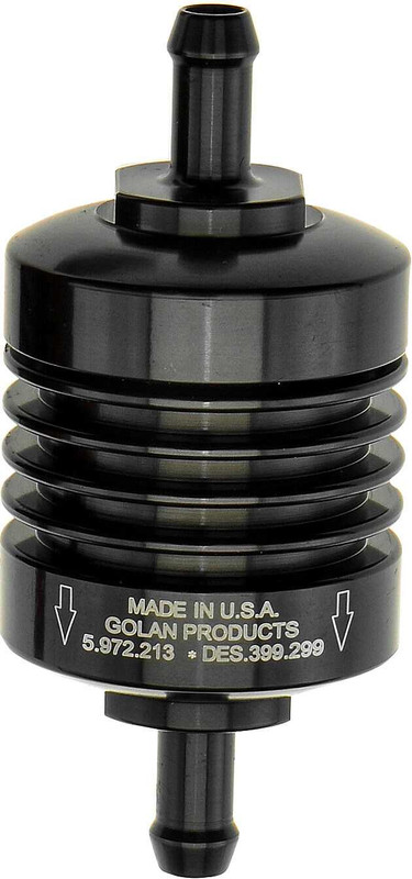 GOLAN Mini Fuel Filter Black 1/4" Barb Fitting 60-250C-BLACK