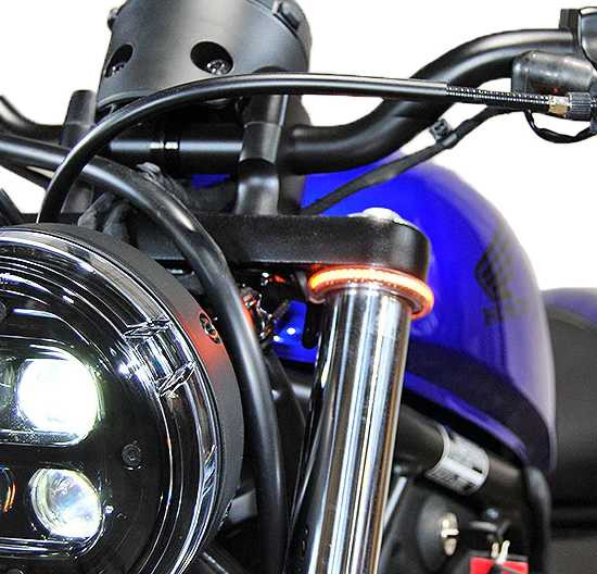 NEW RAGE CYCLES Front Led Turn Signals Hon REBEL500-FB