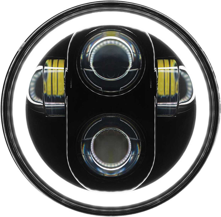 PATHFINDER 5 3/4" Led Headlight With Full Halo Black HD5MBH