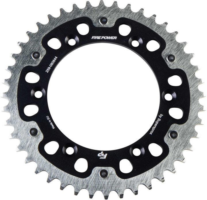 FIRE POWER Rear Sprocket Hybrid 44T Blk/Sil FPH-808-44-BLK