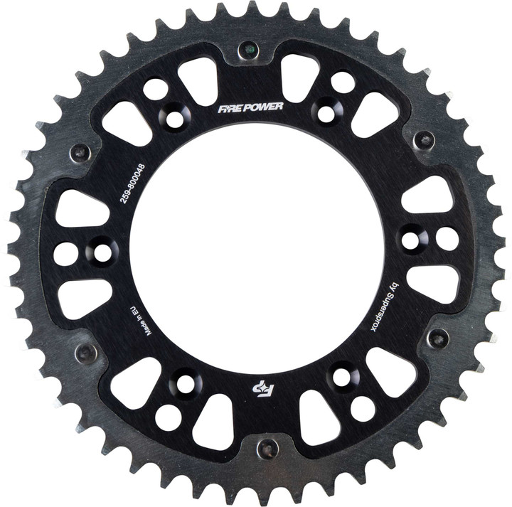 FIRE POWER Rear Sprocket Hybrid 48T Blk/Sil FPH-8000-48-BLK