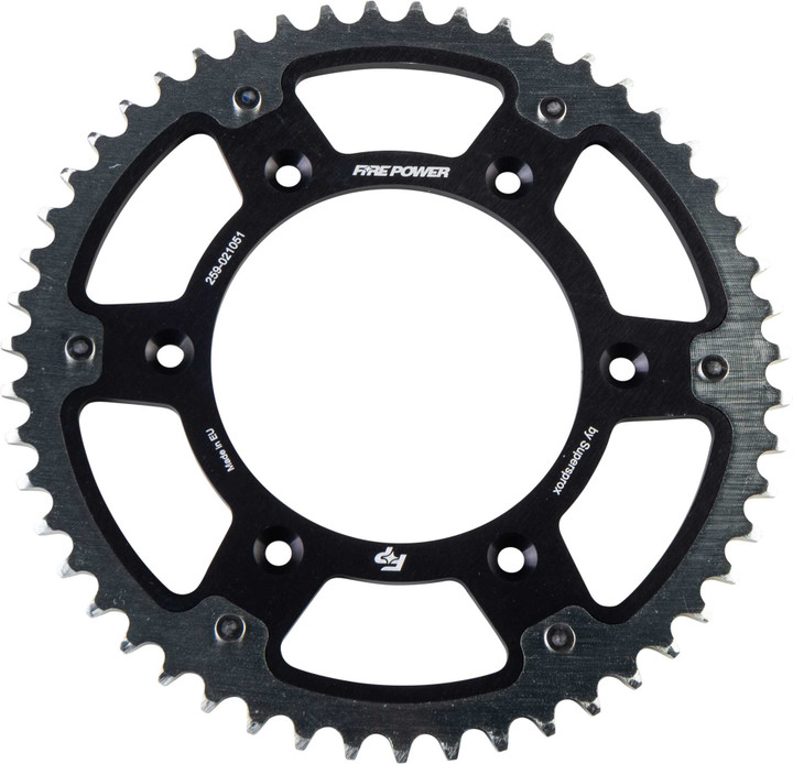 FIRE POWER Rear Sprocket Hybrid 51T Blk/Sil FPH-210-51-BLK