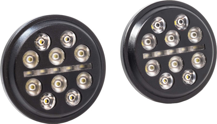 LETRIC LIGHTING CO 4.5" Passing Lamps Blk Bucshot Indian LLC-ILPL-BS