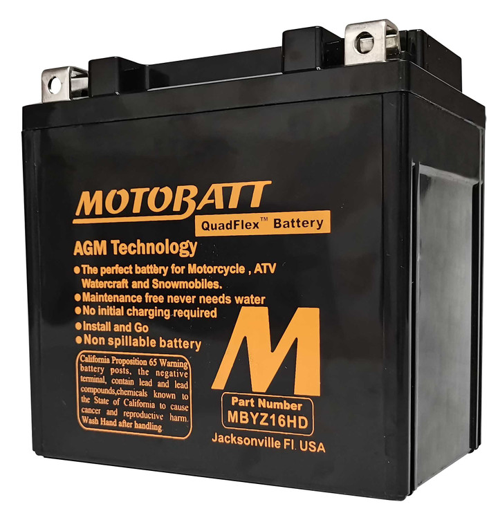 MOTOBATT Battery Mbyz16Hd Sealed Factory Activated MBYZ16HD