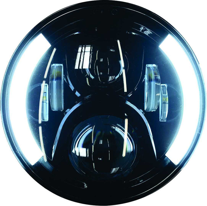 PATHFINDER High Definition 7" Led Headlig Partial Halo Black HD7DRLB