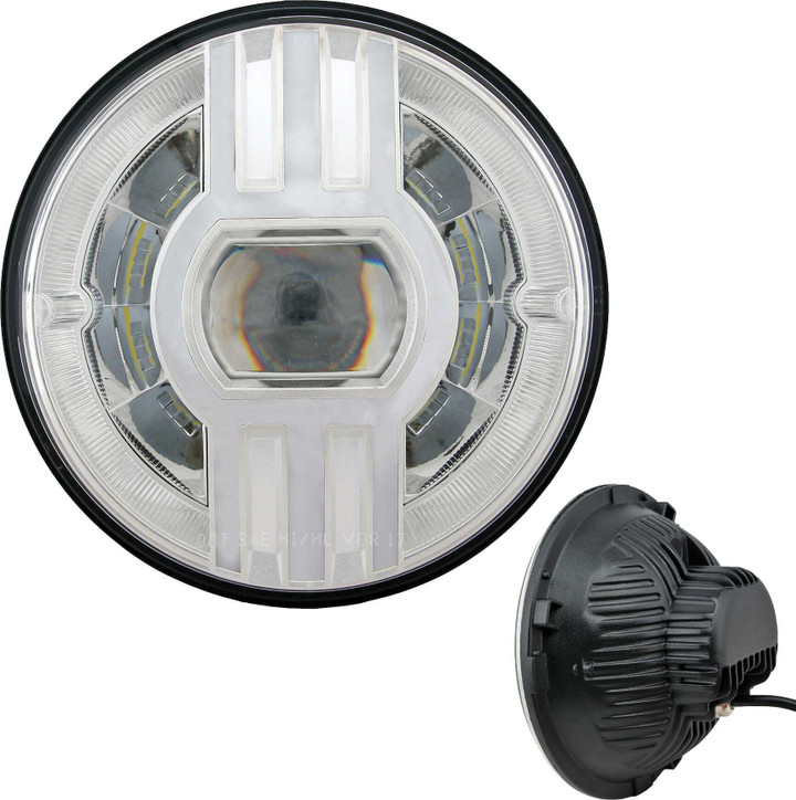 CYRON Headlight 7" Beast 2 Chrome W/Driving Light ABIG7B2-C