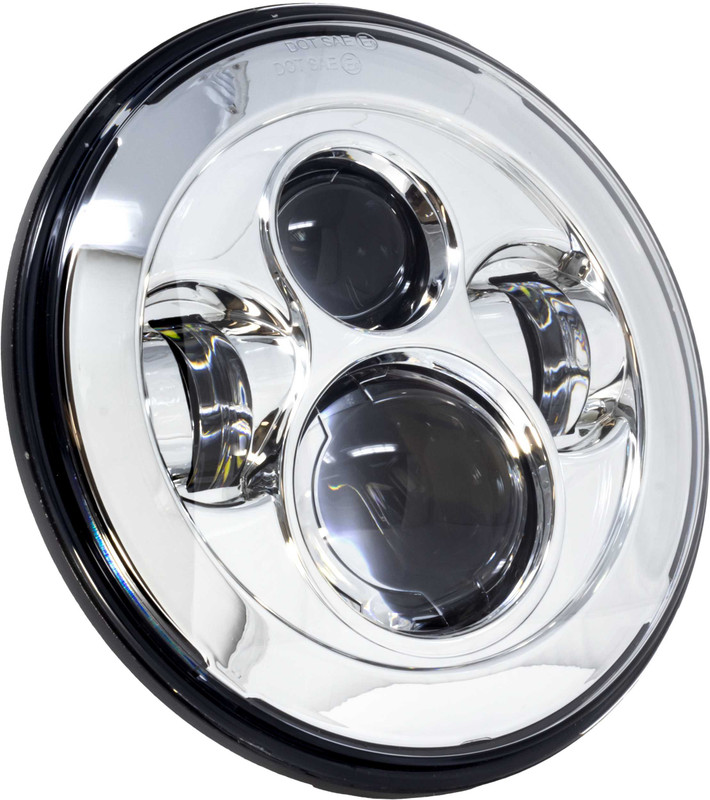 LETRIC LIGHTING CO 7" Led Headlight Chrome Indian LLC-ILH-7C