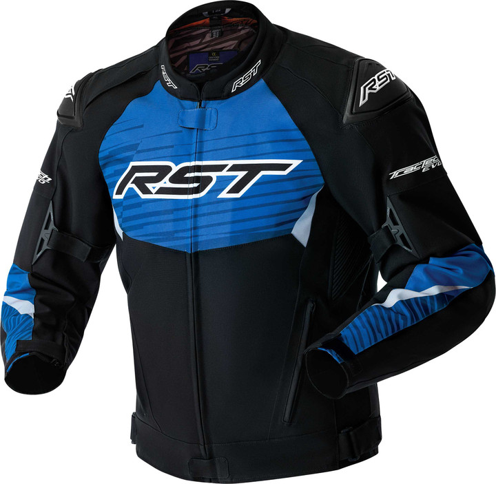 RST Tractech Evo D3O Jacket Black/Blue Textile Lg 103640BLU-44