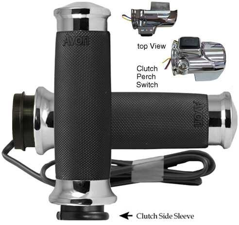 AVON Custom Contour Fbw Heated Grips 15-Up Fltr Chrome CC-85-CH-FLY-RH