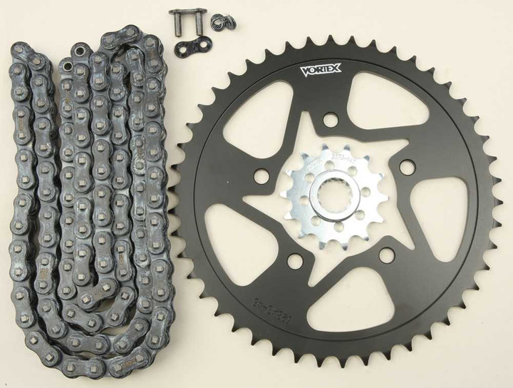 VORTEX Sprocket/Chain Kit Stl/Stl 14/46T Sil Sx3 520-110L Blk CK6262