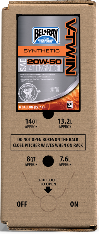 BEL-RAY V-Twin Synthetic Oil 20W50 6Gal Bag In Box 303133150033
