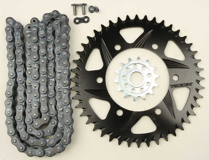 VORTEX Sprocket/Chain Kit Stl/Alu 14/44T Blk Sx3 520-112L Blk CK6381