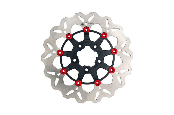 GBRAKES Rotor 11.5" Floating Wave Fr Black/Red Buttons GBDU077