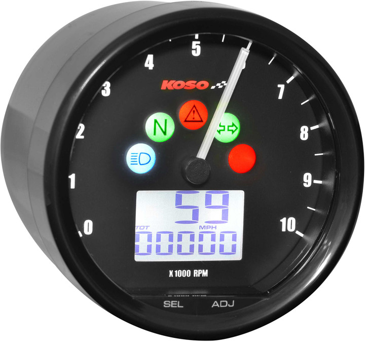 KOSO Tnt-02 Speedometer Tachometer Combo Black BA058100-HD