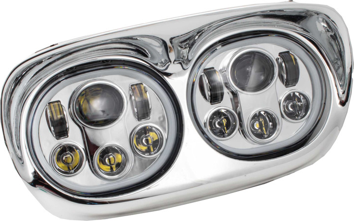 LETRIC LIGHTING CO Led Headlight Chr/Chr Halo Fltr `98-13 LLC-LRHP-HCC