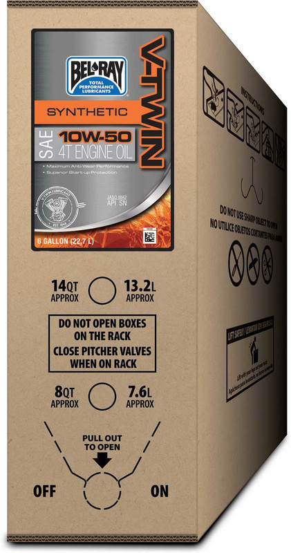 BEL-RAY V-Twin Full Syn Engine Oil 4T 10W50 6Gal Bib 301390150033