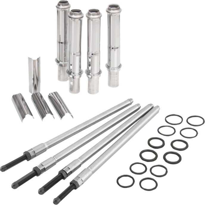 ROCKET PERFORMANCE GARAGE LLC Speedy Pushrod Kit W/Covers Chrome, M8 17-24 (Exc.Vvt) 6-6005