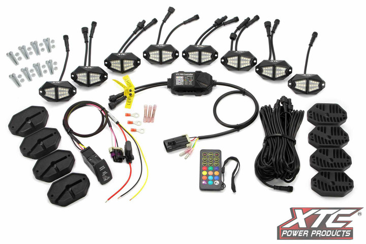 XTC POWER PRODUCTS X-Lites Rock Light Kit Rgb+W 8 Lights XLITE-8PODS-RGBW