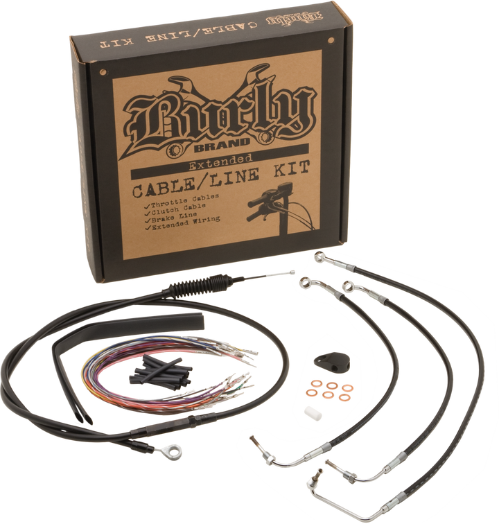 BURLY BRAND Burly Cntrl Kit 18-19" Ape Black B30-1275