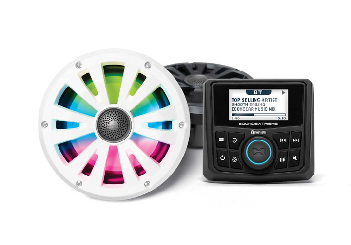 ECOXGEAR Marine Gauge Radio Led Controller 2 6.5" Speakers SEI-MRNGGE65
