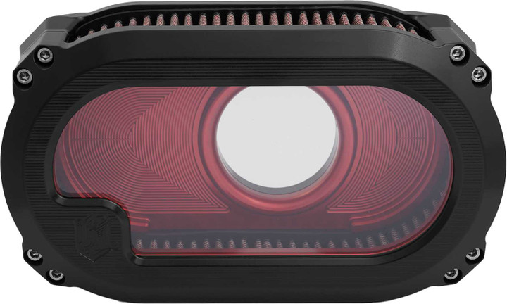 KENS FACTORY Nl M8 Air Cleaner W/Glass Black W/Red NXT-01BR
