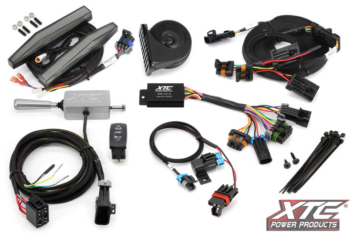XTC POWER PRODUCTS Auto Turn Signal Kit W/ Billet Lever And Front Drl Lights Pol ATS-L-POL-X24-DRL