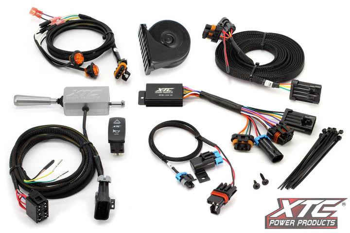 XTC POWER PRODUCTS Auto Turn Signal Kit W/ Billet Lever And Front Drl Lights Pol ATS-L-POL-GBU-DRL