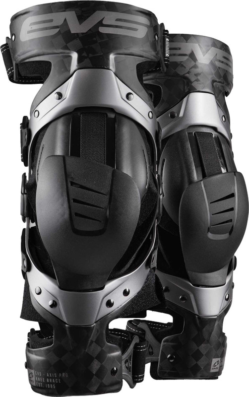 EVS Axis Pro Knee Brace Pair Black/Grey Sm AXISP-GRY-SP