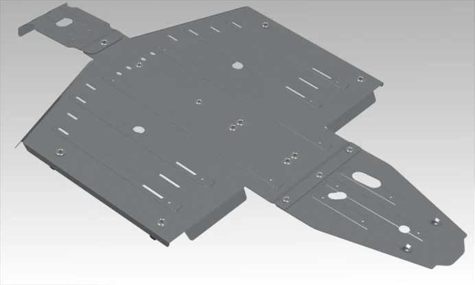 RIVAL POWERSPORTS USA Alloy Central Skid Plate Pol 2444.7474.1