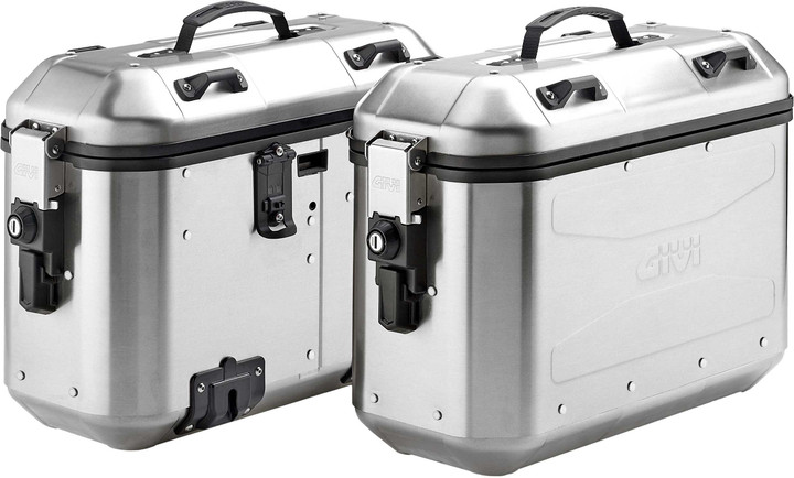 GIVI Dolomiti Monokey Side Case 36L Silver Pair DLMK36APACK2