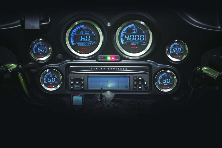 KOSO Digital Gauge Cluster Silver Bezel 04-13 Flht And Fltr BA050901