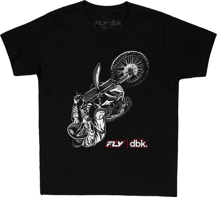 FLY RACING Youth Fly Dbk Wheelie Tee Black Yx 325-00085YX