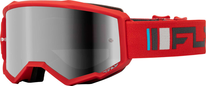 FLY RACING Zone Goggle Red/Charcoal W/ Silver Mirror/Smoke Lens 37-51522