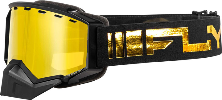 FLY RACING Zone Snow Goggle Black/Gold W/ Gold Mirror/Yellow Lens FLB-24Z1