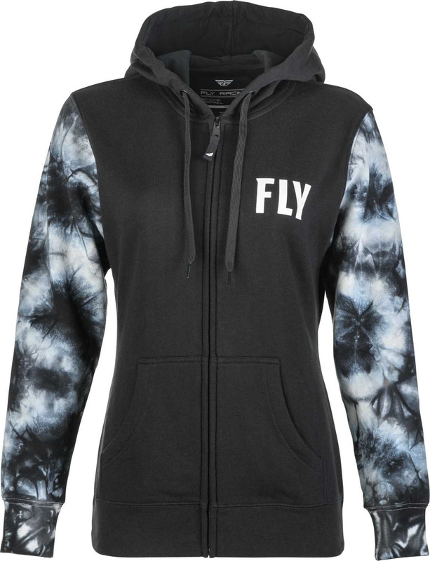 FLY RACING Women'S Fly Tie-Dye Zip Up Hoodie Black/Grey Md 358-0070M