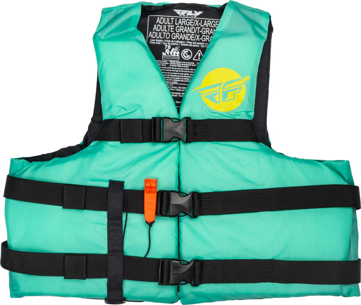 FLY RACING Nylon Flotation Vest Seafoam Green/Yellow Sm/Md 221-30412S
