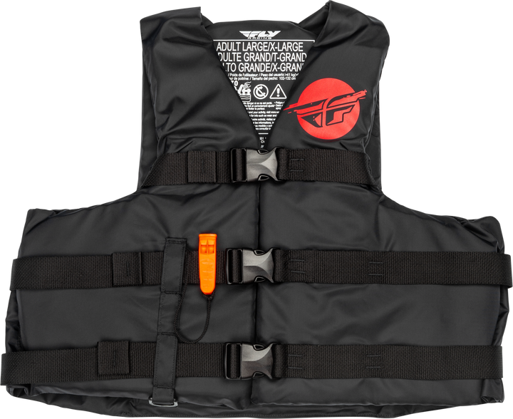 FLY RACING Nylon Flotation Vest Black/Red 2X 221-304102X